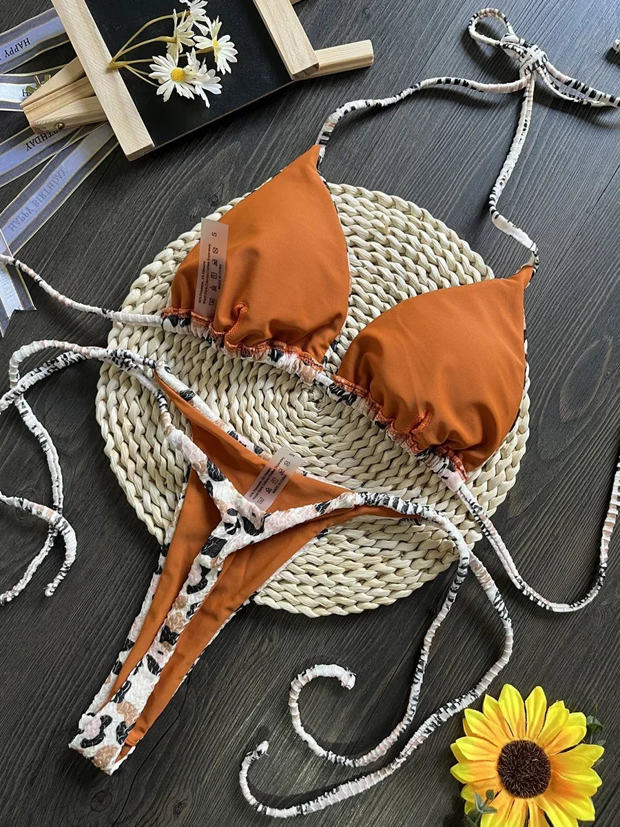 Niki Bikini - Tan Leopard Print
